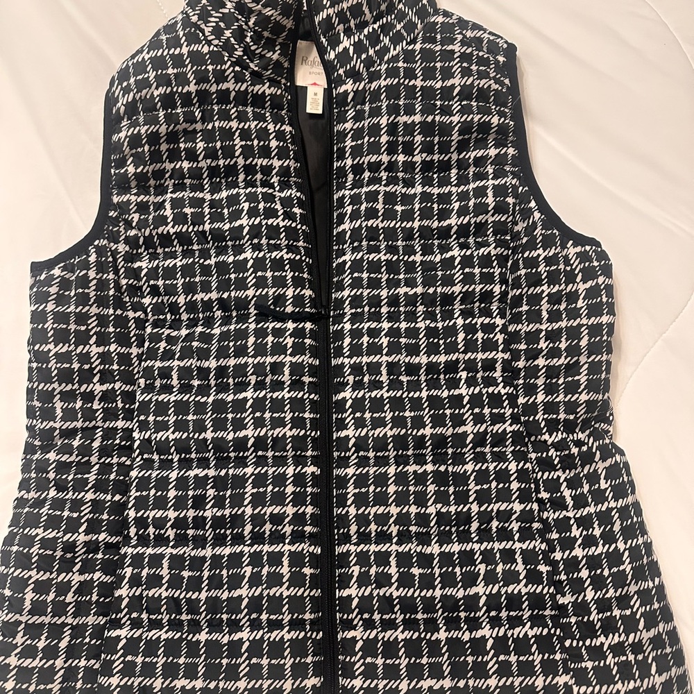 Rafaella Checkered Black and White Vest